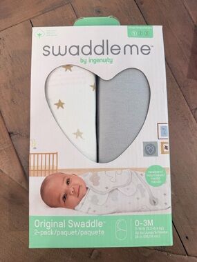 SwaddleMe by Ingenuity White & Grey Green Swaddle 2-Pack